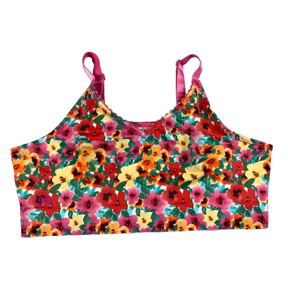 Ruby Ribbon Heritage Demiette Bra 32 Vibrant Floral Bloom Wireless Support